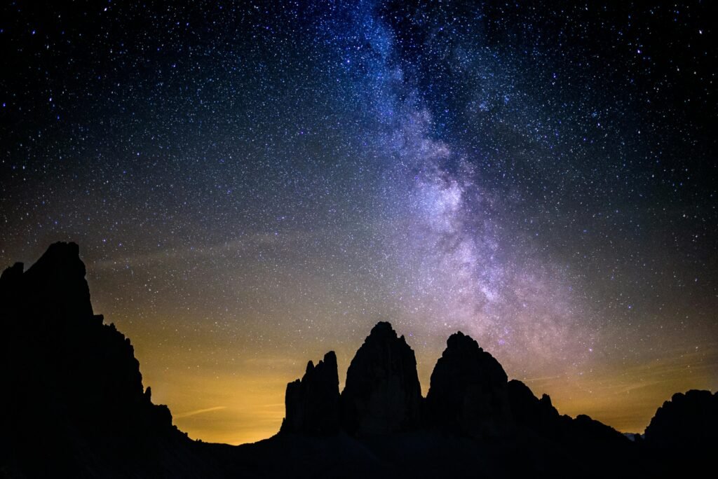 pexels photo 2565420 2565420 A breathtaking view of the Milky Way over the rugged peaks of the Dolomites in Italy.